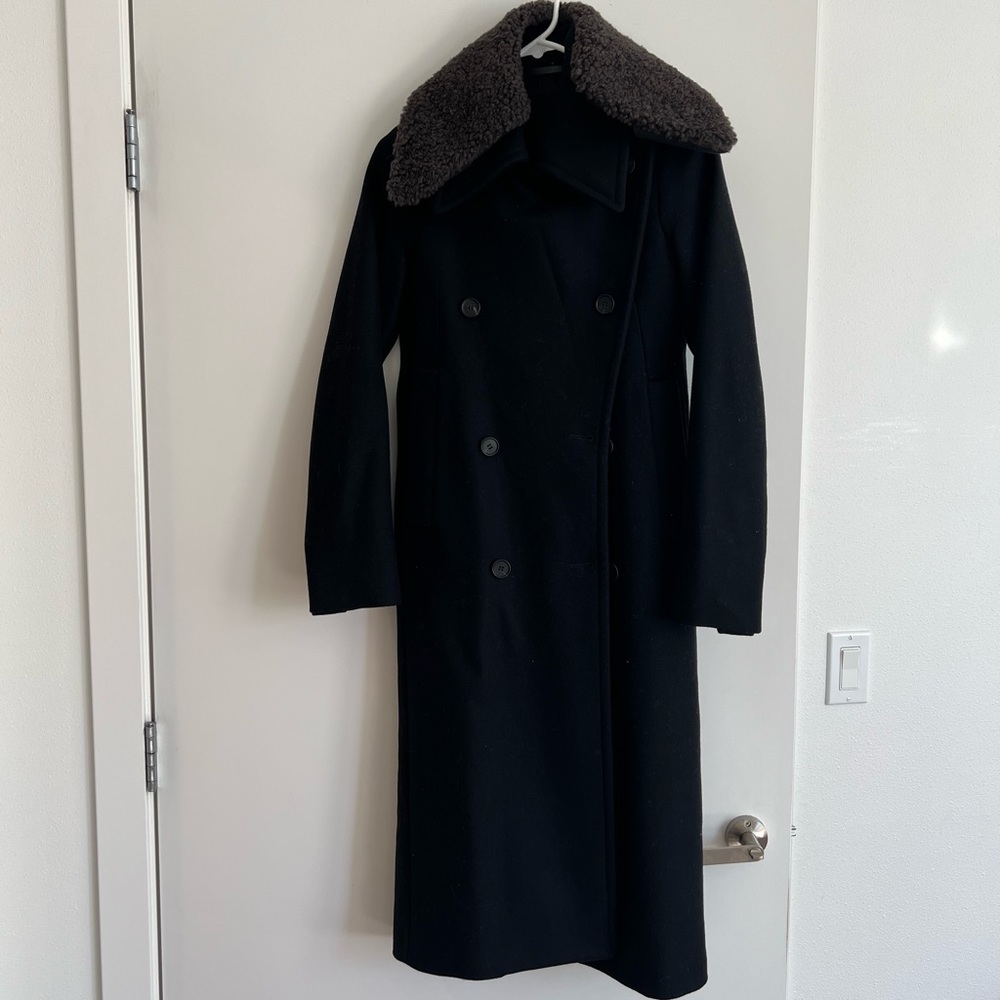 All Saints wool coat with removable collar